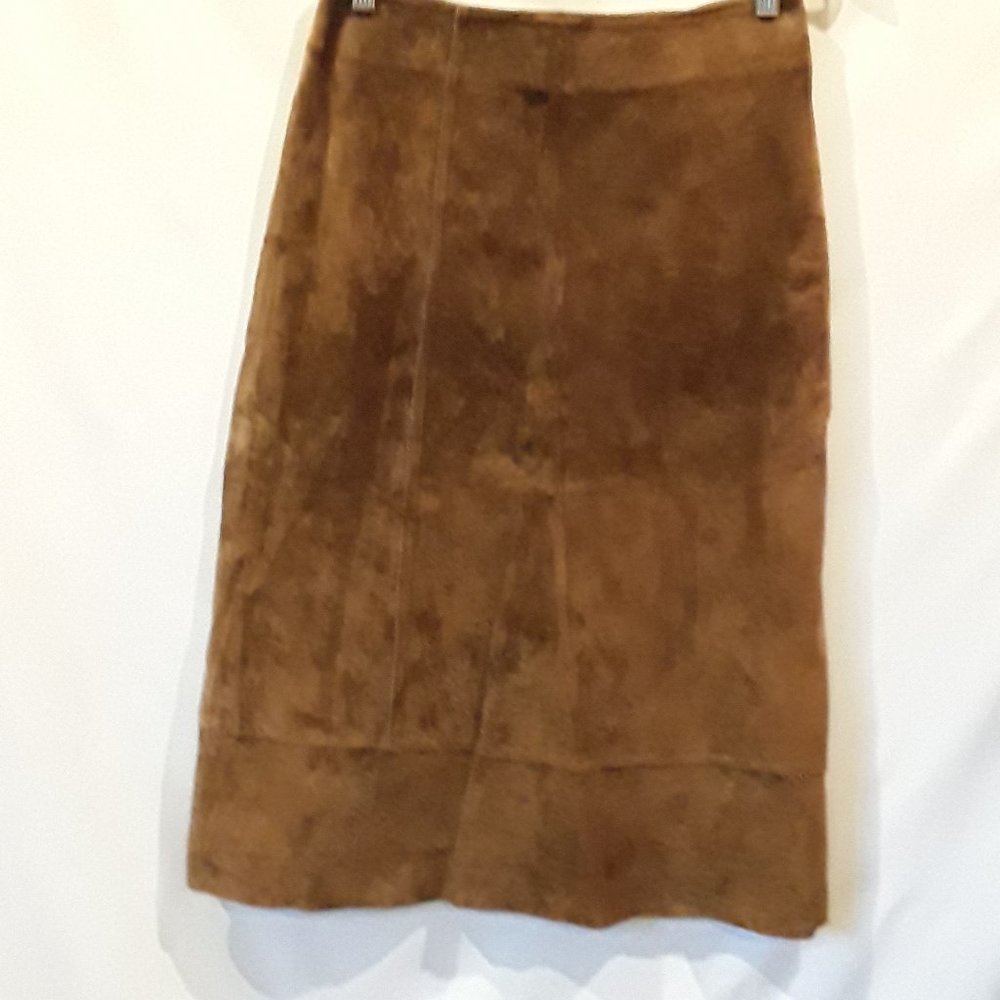 NWOT Wallis brown leather suede skirt